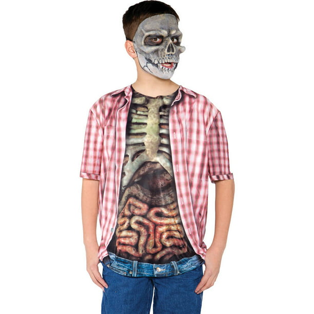Zombie Guts skull Mens Baseball T-Shirt